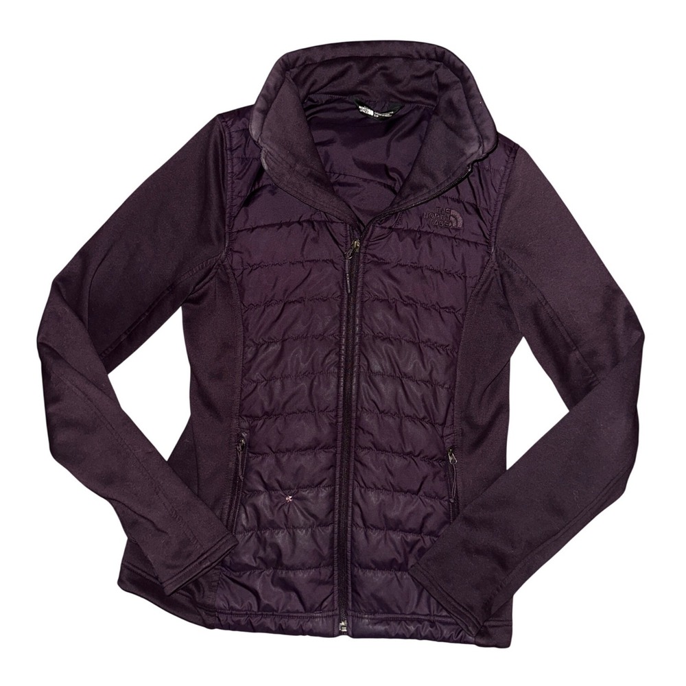 The North Face Womens Primaloft Hybrid Puffer Jacket Purple Small Full Zip